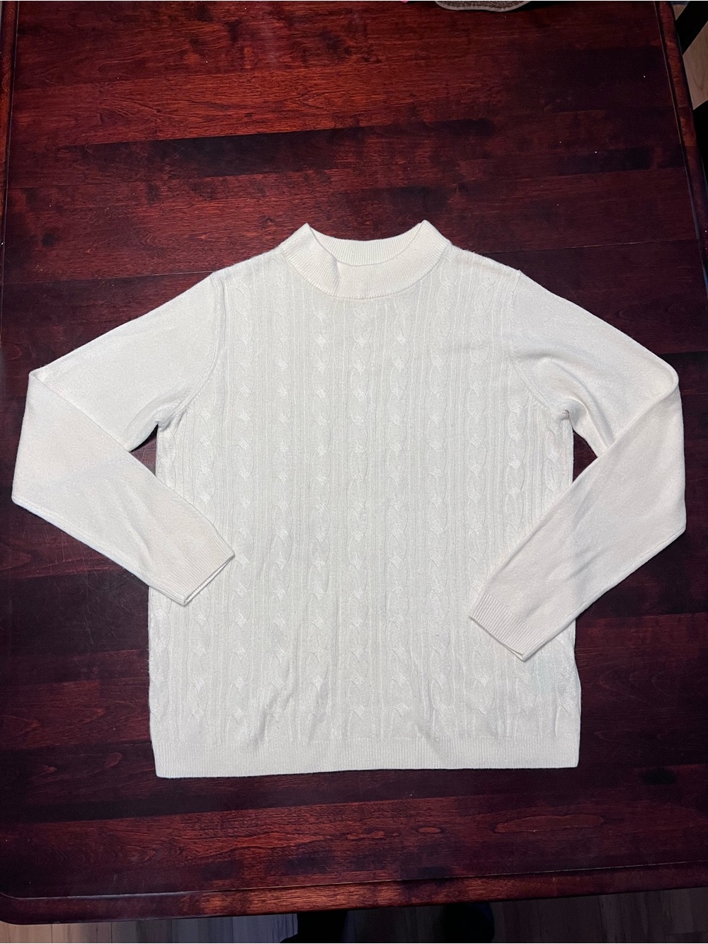 Classic Cable Knit Women's Sweater - white
